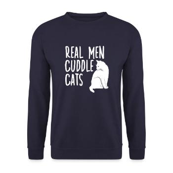 Great Cat Ladies Shirt for Cat Owners - Unisex Sweatshirt - navy - Front - Alina (178cm) & Michal (187cm)