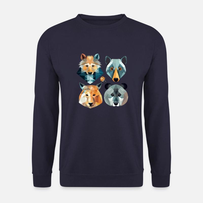 Familie geometrischer Tiere - Unisex Pullover - Navy