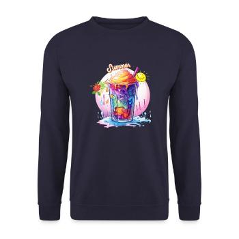 Slush Eis Regenbogen Farben Sommer Spaß Urlaub - Unisex Pullover - Navy - Vorne - Alina (178cm) & Michal (187cm)