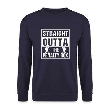 Eishockey Hockey Vintage Hockeyschläger Sprüche - Unisex Pullover - Navy - Vorne - Alina (178cm) & Michal (187cm)