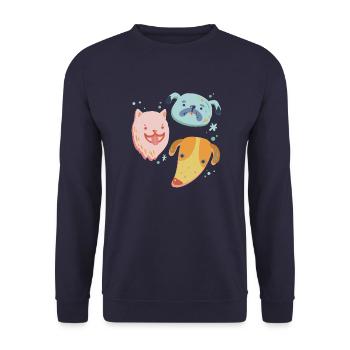 Hund - Unisex Pullover - Navy - Vorne - Alina (178cm) & Michal (187cm)