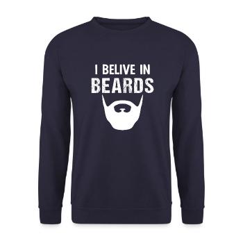 Lustiges Bartige Vintage Bart Schnurrbart Sprüche - Unisex Pullover - Navy - Vorne - Alina (178cm) & Michal (187cm)