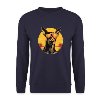 Doberman 2 - Sweat-shirt Unisexe - marine - Devant - Alina (178cm) & Michal (187cm)