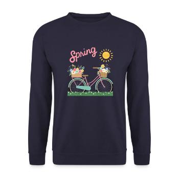 Frülingserwachen - Unisex Pullover - Navy - Vorne - Alina (178cm) & Michal (187cm)