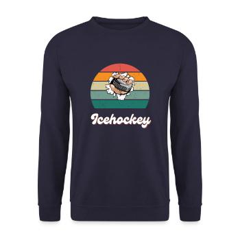 Retro Hockey Legend - Unisex Sweatshirt - navy - Front - Alina (178cm) & Michal (187cm)