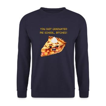 You Just Graduated Pie School . Patisserie - Unisex Sweatshirt - navy - Front - Alina (178cm) & Michal (187cm)