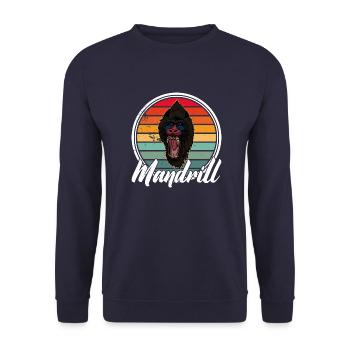 Mandrill Zoologe Primat Affe Afrika Tiere Wild - Unisex Pullover - Navy - Vorne - Alina (178cm) & Michal (187cm)