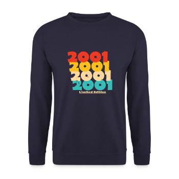2001: Limited Edition - 23rd Anniversary - Unisex Sweatshirt - navy - Front - Alina (178cm) & Michal (187cm)