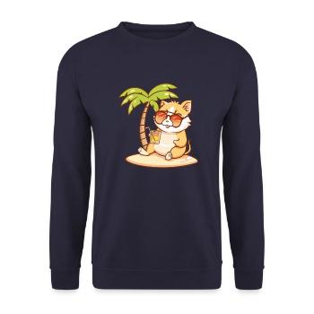 Hamster Sommer Strand Comic - Unisex Pullover - Navy - Vorne - Alina (178cm) & Michal (187cm)