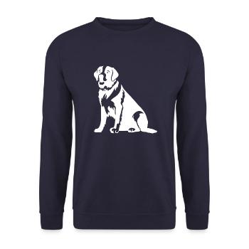 Saint Bernard Dog Silhouette - Unisex Sweatshirt - navy - Front - Alina (178cm) & Michal (187cm)