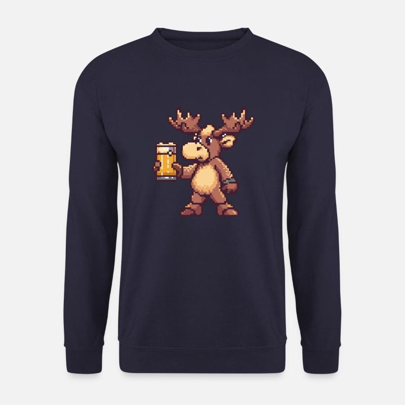 Elch Bier Pixel - Unisex Pullover - Navy