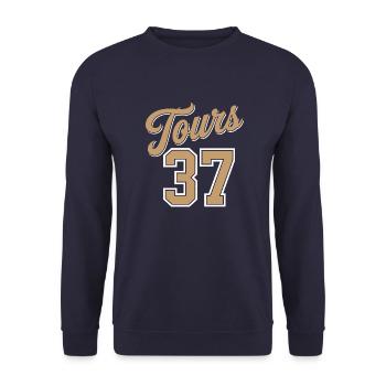 Tours 37 - Sweat-shirt Unisexe - marine - Devant - Alina (178cm) & Michal (187cm)