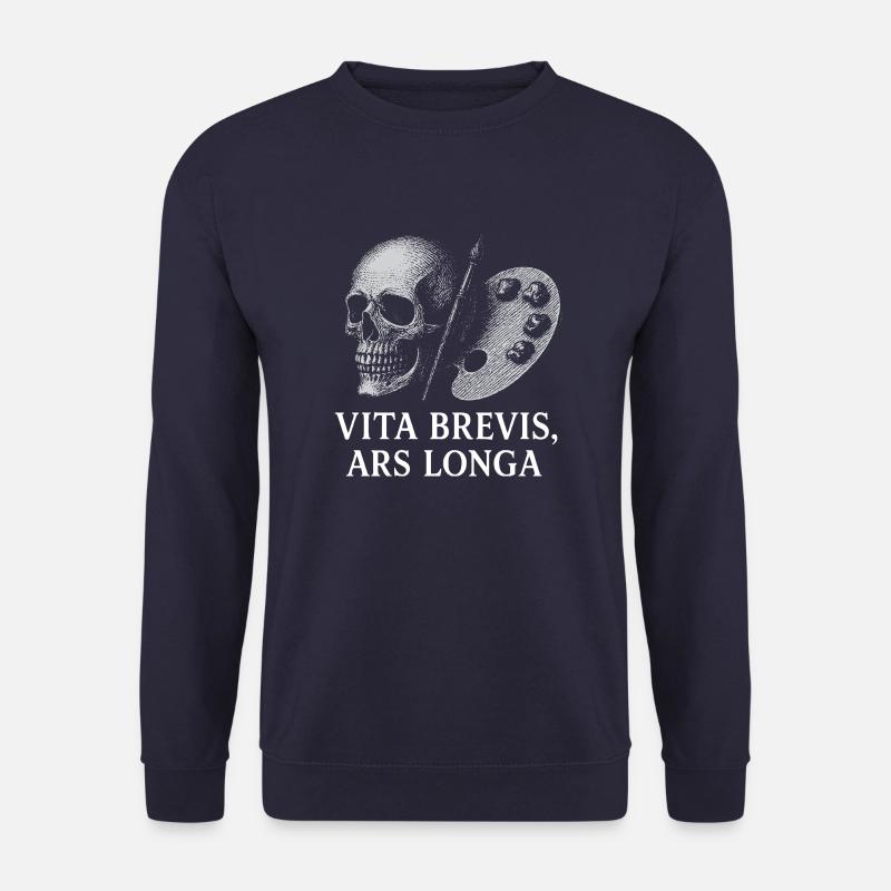 Vita brevis, ars longa. Lateinisches Zitat über Kunst und Kunst - Unisex Pullover - Navy