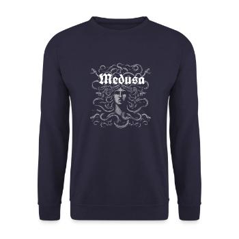 Tête de méduse avec des serpents - Sweat-shirt Unisexe - marine - Devant - Alina (178cm) & Michal (187cm)