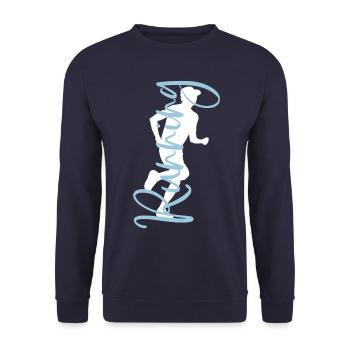 Running faire du jogging joggeur courir coureur - Sweat-shirt Unisexe - marine - Devant - Alina (178cm) & Michal (187cm)