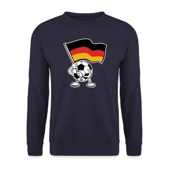 Sommermärchen, Ball mit Deutschland Fahne 2024 - Unisex Pullover - Navy - Vorne - Alina (178cm) & Michal (187cm)