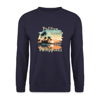 Philippines Paliton Beach Sunset Grunge - Unisex Sweatshirt - navy - Front - Alina (178cm) & Michal (187cm)