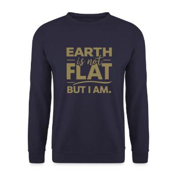 Satire Flat Earth Ironic Jokes - Unisex Sweatshirt - navy - Front - Alina (178cm) & Michal (187cm)