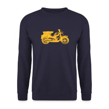 Mofa DS 50 Moped - Unisex Sweatshirt - navy - Front - Alina (178cm) & Michal (187cm)