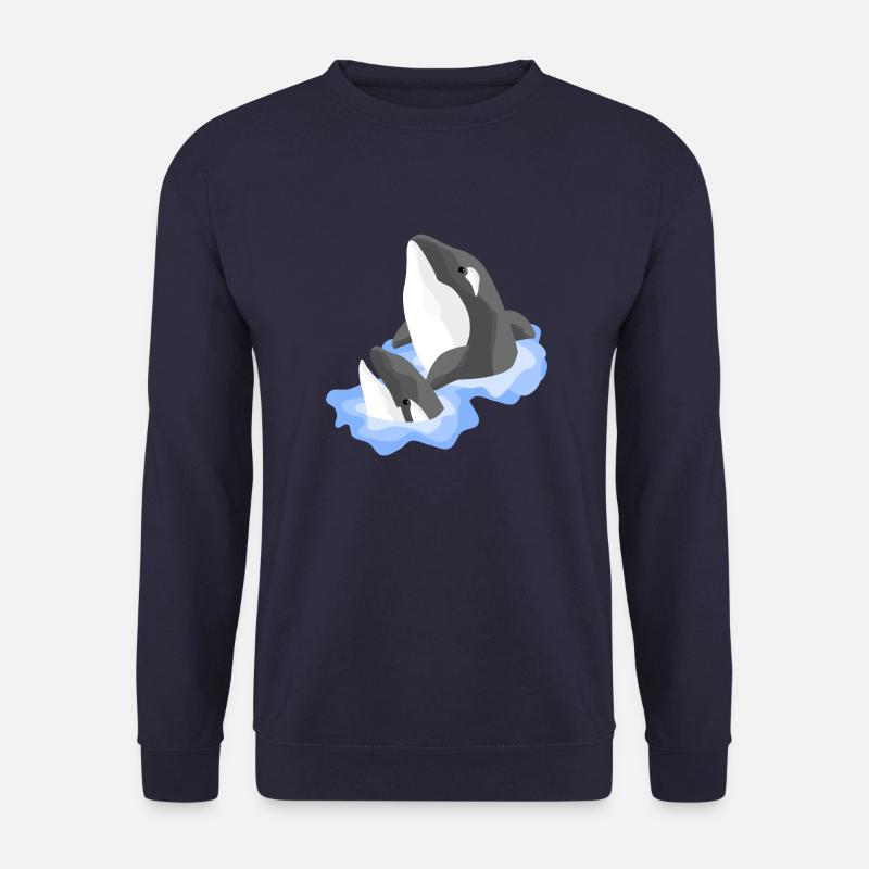 Orca-Familie - Unisex Pullover - Navy