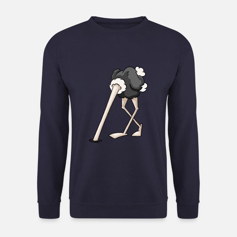 cooler Vogel Strauß Kopf im Sand lustig Geschenk - Unisex Pullover - Navy