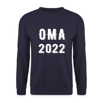 Oma 2022 - Werdende Oma - Unisex Pullover - Navy - Vorne - Alina (178cm) & Michal (187cm)