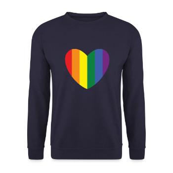 Gay Heart Gay Lesbienne Lesbienne Cadeau - Sweat-shirt Unisexe - marine - Devant - Alina (178cm) & Michal (187cm)