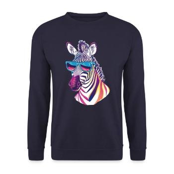 Zebra - Unisex Sweatshirt - navy - Front - Alina (178cm) & Michal (187cm)