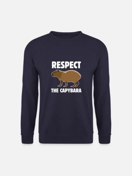 Respect the Cute Capybara - Geschenk - Spruch - Unisex Pullover - Navy