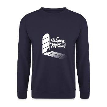 Cat at the Window - Waiting for Mommy - Katzenfan - Unisex Sweatshirt - navy - Front - Alina (178cm) & Michal (187cm)