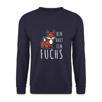 Bin halt ein Fuchs - schlau und clever - Unisex Pullover - Navy - Vorne - Alina (178cm) & Michal (187cm)