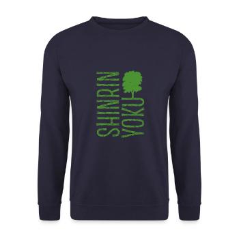 Shinrin yoku - Waldbaden - Waldmeditation - Unisex Pullover - Navy - Vorne - Alina (178cm) & Michal (187cm)