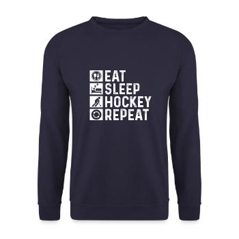 Eishockey Verein Team Sport Geschenk - Unisex Pullover - Navy - Vorne - Alina (178cm) & Michal (187cm)