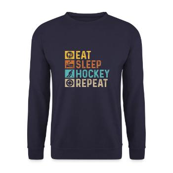Eishockey Verein Team Sport Geschenk - Unisex Pullover - Navy - Vorne - Alina (178cm) & Michal (187cm)