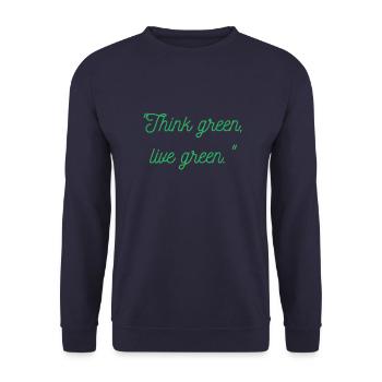 Pensez vert vivant vert - Sweat-shirt Unisexe - marine - Devant - Alina (178cm) & Michal (187cm)