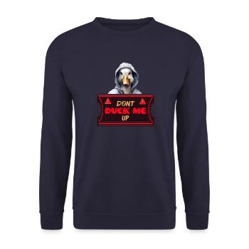 Ne m’esquive pas drôle de canard en sweat à capuche - Sweat-shirt Unisexe - marine - Devant - Alina (178cm) & Michal (187cm)