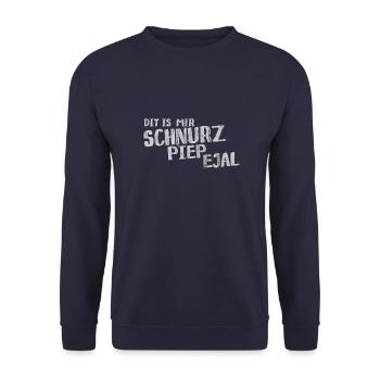 Dit is mir Schnurz piep ejal lustig berlinern - Unisex Pullover - Navy - Vorne - Alina (178cm) & Michal (187cm)