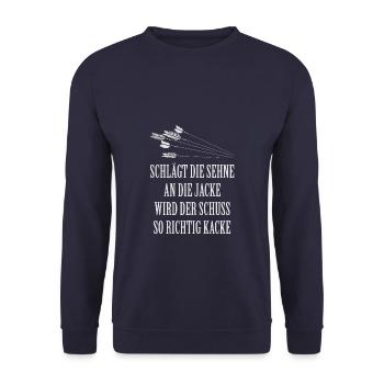 Bogenschießen - Unisex Pullover - Navy - Vorne - Alina (178cm) & Michal (187cm)