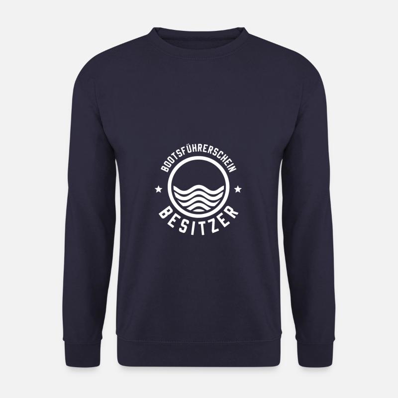 Bootsführerschein Besitzer Meer See Segeln Kapitän - Unisex Pullover - Navy