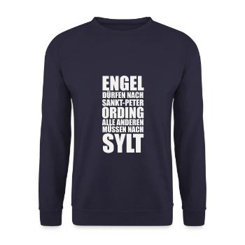 Drôle disant Mer du Nord Saint-Pierre-Ording pour les anges - Sweat-shirt Unisexe - marine - Devant - Alina (178cm) & Michal (187cm)