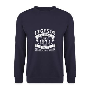 Juillet 1972 - cadeau du 50e anniversaire. Génial. - Sweat-shirt Unisexe - marine - Devant - Alina (178cm) & Michal (187cm)