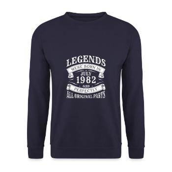 Juli 1982 - 40. Geburtstag Geschenk. Awesome. - Unisex Pullover - Navy - Vorne - Alina (178cm) & Michal (187cm)