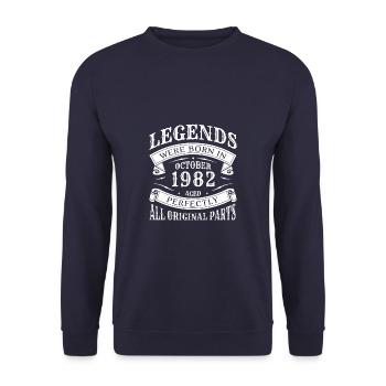 Octobre 1982 - Cadeau du 40e anniversaire. Légende. - Sweat-shirt Unisexe - marine - Devant - Alina (178cm) & Michal (187cm)