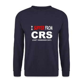 Je souffre de CRS - Je ne me souviens pas de la merde - Sweat-shirt Unisexe - marine - Devant - Alina (178cm) & Michal (187cm)