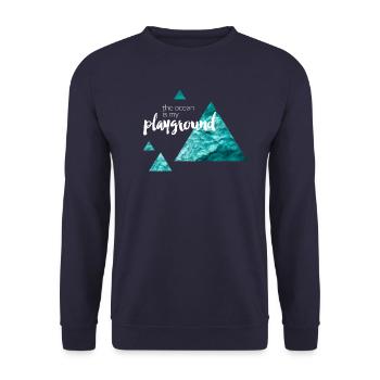 The Ocean Is My Playground - Unisex Sweatshirt - navy - Front - Alina (178cm) & Michal (187cm)