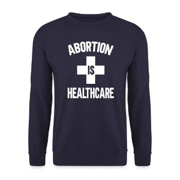 abortion is healthcare - Unisex Sweatshirt - navy - Front - Alina (178cm) & Michal (187cm)