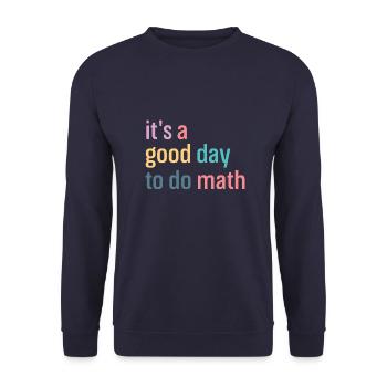 Math Mathematics Mathematician School Nerd Gift - Unisex Sweatshirt - navy - Front - Alina (178cm) & Michal (187cm)