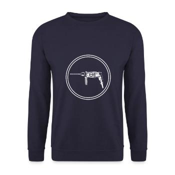 Electric Drill Icon Tool - Unisex Sweatshirt - navy - Front - Alina (178cm) & Michal (187cm)