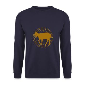 Ziege - Bock - Geiß - Bauernhof - Zoo - Urlaub - Unisex Pullover - Navy - Vorne - Alina (178cm) & Michal (187cm)