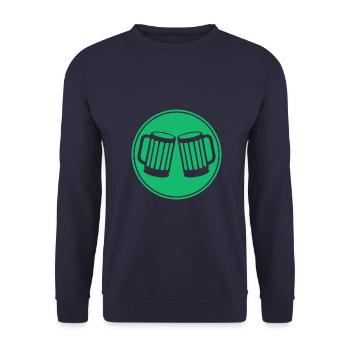 Beer - Beer Mug - Party - Beer Tent - Folk Festival - Unisex Sweatshirt - navy - Front - Alina (178cm) & Michal (187cm)